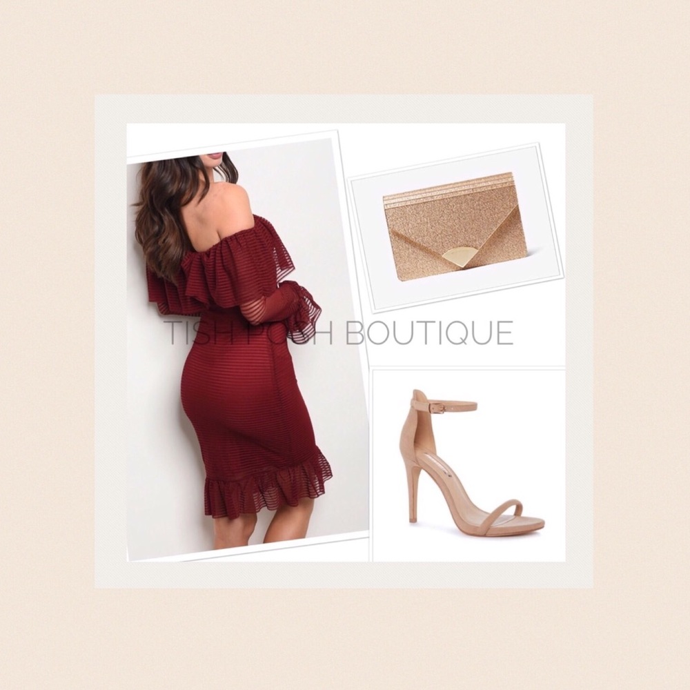 BECKA Off The Shoulder Midi Dress